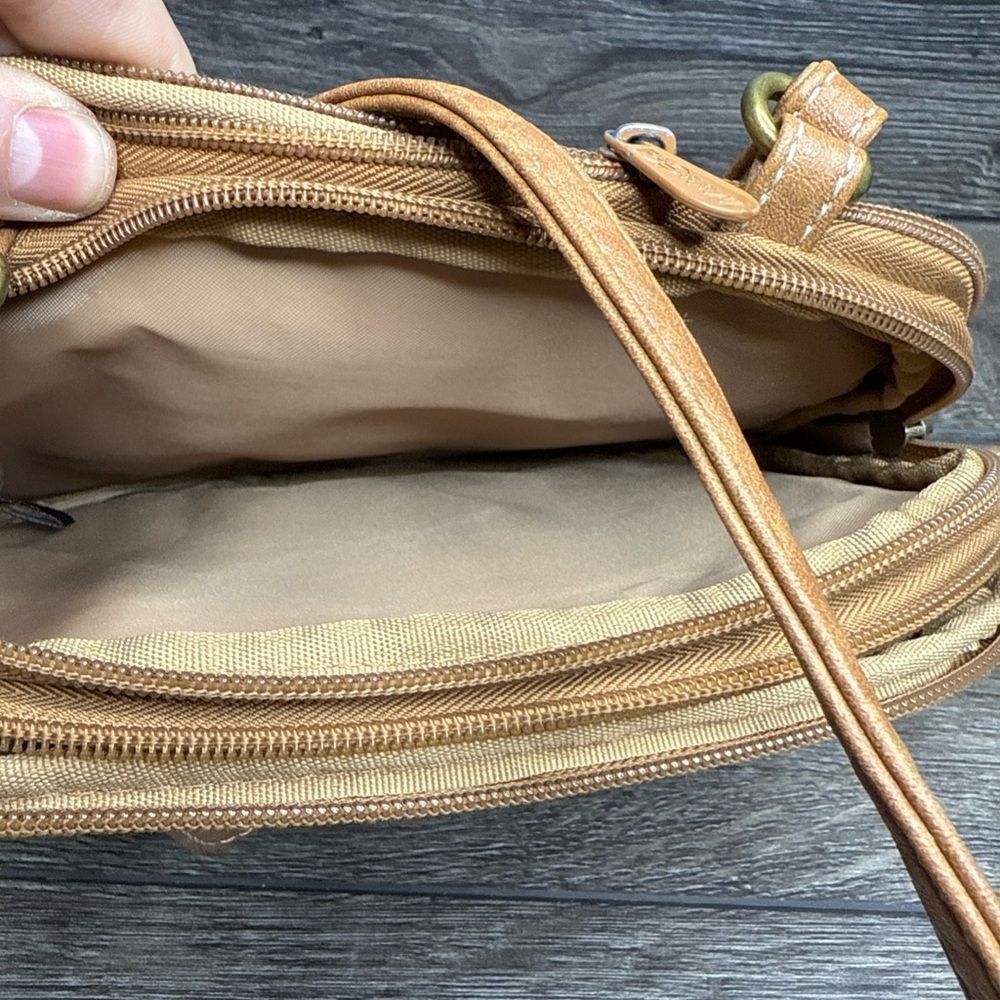 MultiSac Zippy Triple Compartment Purse Brown - Picture 3 of 5